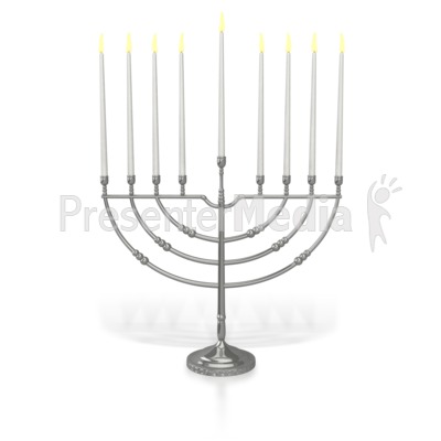 Menorah Eighth Candle Lit Presentation clipart