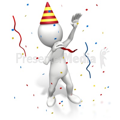 Stick Figure Blowing Party Favor Presentation clipart