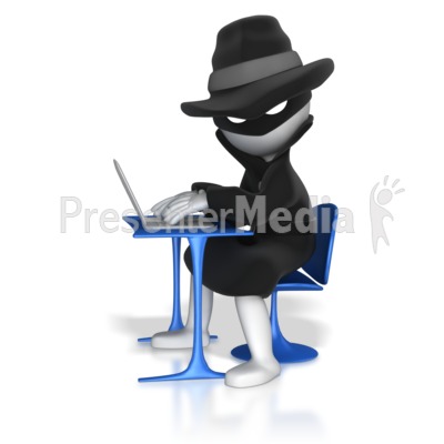 Thief On Computer Presentation clipart