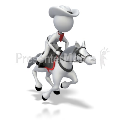Cowboy Riding Horse Presentation clipart