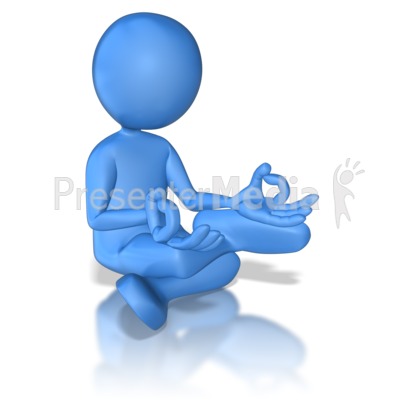 Stick Figure Blue Sitting Meditation Presentation clipart