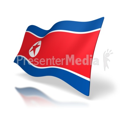 North Korean Flag Perspective Presentation clipart