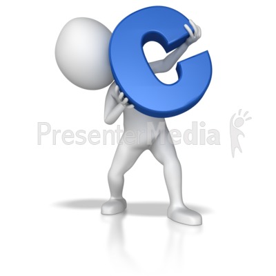 Stick Figure Holding Letter C Presentation clipart