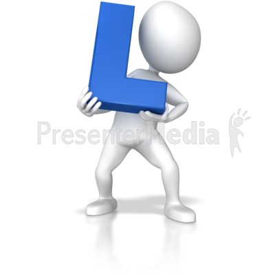 Stick Figure Holding Letter L Presentation clipart