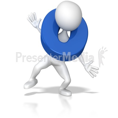Stick Figure Holding Letter O Presentation clipart