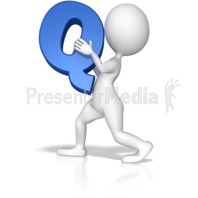 Stick Figure Holding Letter Q Presentation clipart