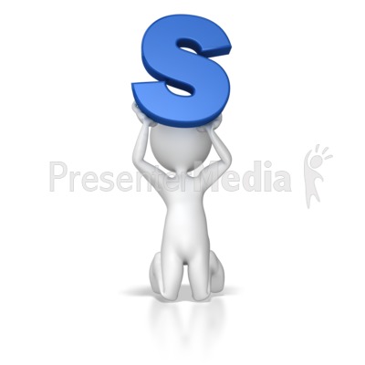 Stick Figure Holding Letter S Presentation clipart