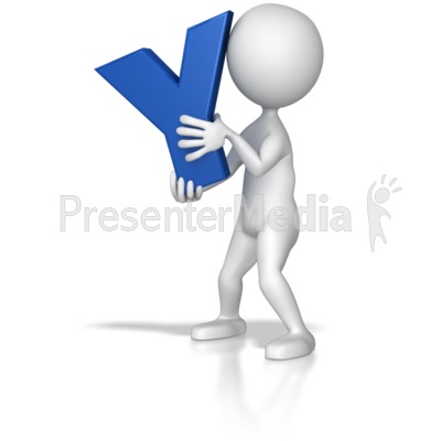 Stick Figure Holding Letter Y Presentation clipart