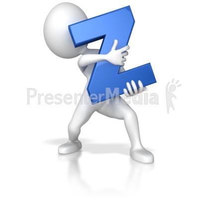 Stick Figure Holding Letter Z Presentation clipart