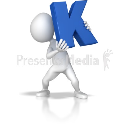 Stick Figure Holding Letter K Presentation clipart