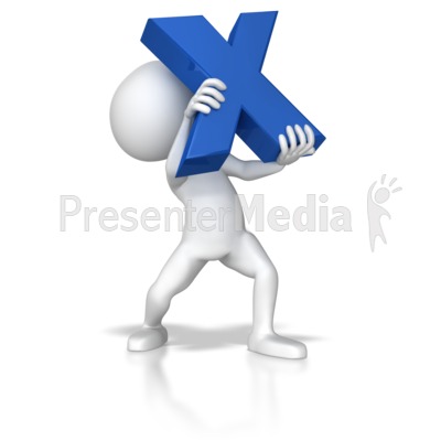 Stick Figure Holding Letter X Presentation clipart