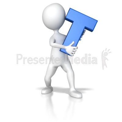 Stick Figure Holding Letter T Presentation clipart