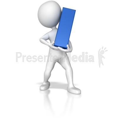 Stick Figure Holding Letter I Presentation clipart