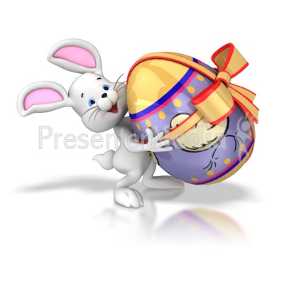 Bunny Carrying Easter Egg Presentation clipart