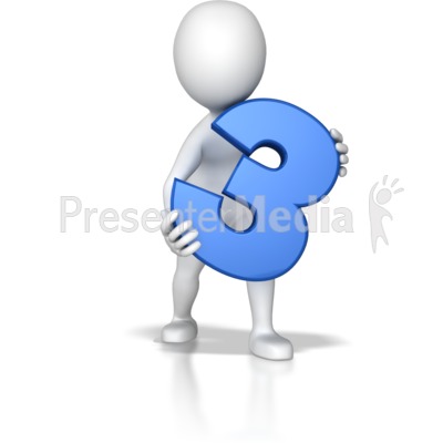 Stick Figure Holding Three Presentation clipart