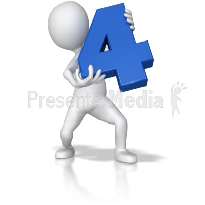 Stick Figure Holding Four Presentation clipart