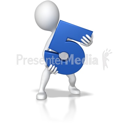 Stick Figure Holding Five Presentation clipart