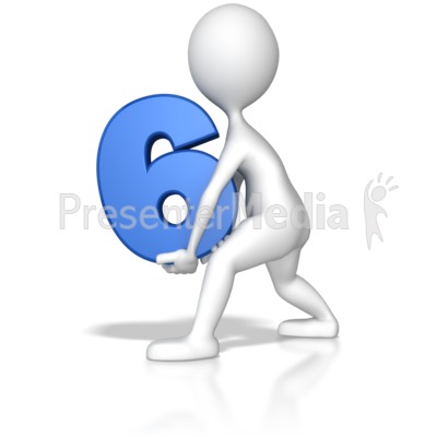 Stick Figure Holding Six Presentation clipart