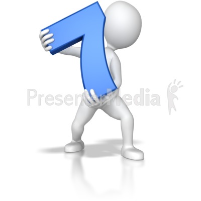 Stick Figure Holding Seven Presentation clipart