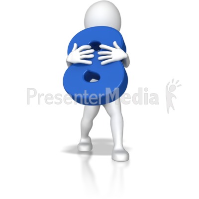 Stick Figure Holding Eight Presentation clipart