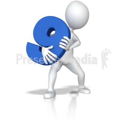Stick Figure Holding Nine Presentation clipart