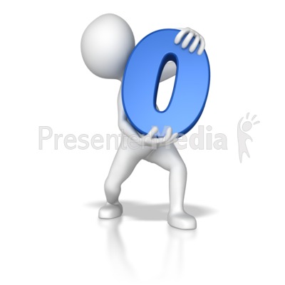 Stick Figure Holding Zero Presentation clipart