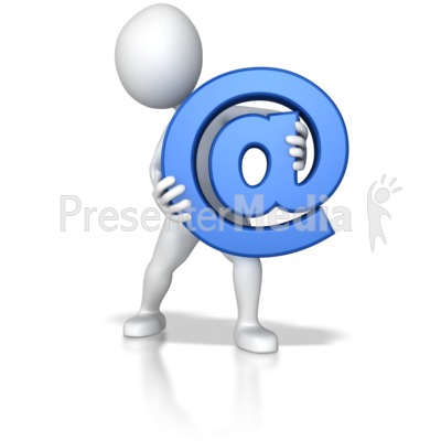 Stick Figure Holding At Sign Presentation clipart