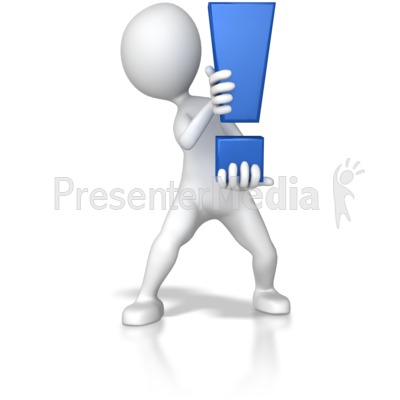 Stick Figure Holding Exclamation Mark Presentation clipart