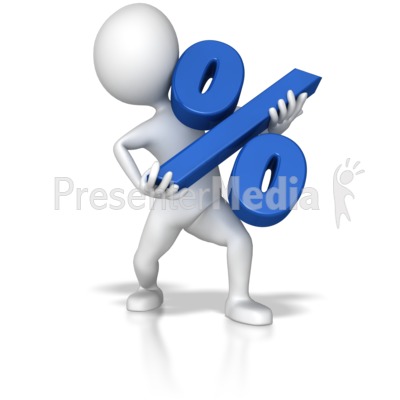 Stick Figure Holding Percent Symbol Presentation clipart