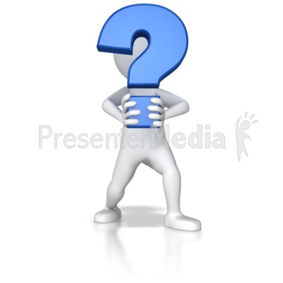 Stick Figure Holding Question Mark Presentation clipart