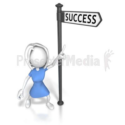 Woman Pointing At Success Presentation clipart