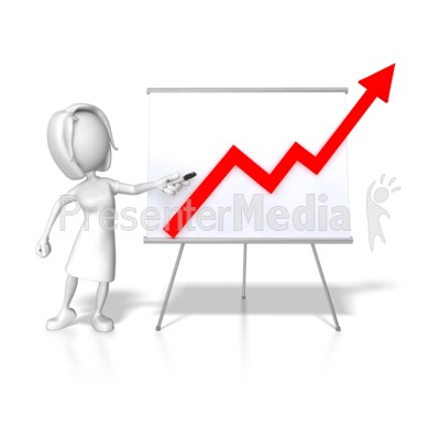 Woman Presenting Graph Increase Presentation clipart
