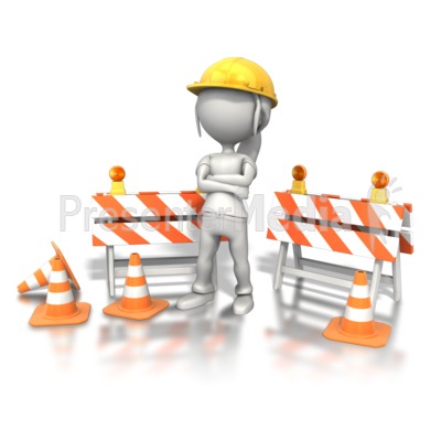 Woman Standing Construction Site Presentation clipart