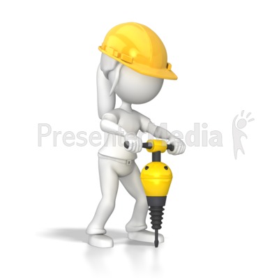 Woman Jackhammer Presentation clipart