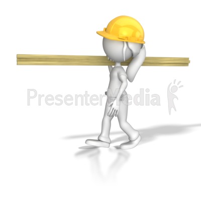 Woman Carpenter Carrying Wood Presentation clipart