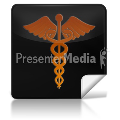 Caduceus Medical Symbol Square Icon Presentation clipart