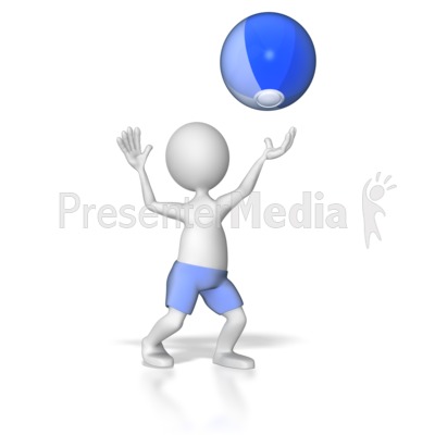 Stick Figure Hitting Beach Ball Presentation clipart