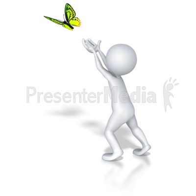 Stick Figure Butterfly Release Presentation clipart