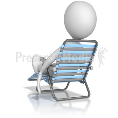 Stick Figure Lounging In a Lawn Chair Presentation clipart