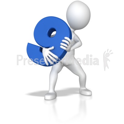 Stick Figure Holding Nine Presentation clipart