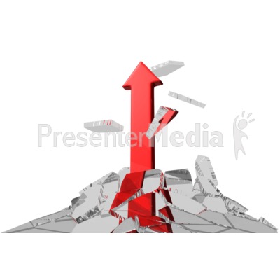 Arrow Burst Through Glass Presentation clipart