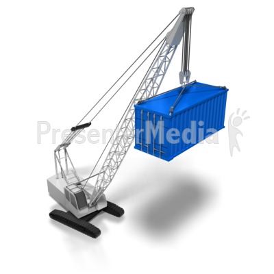 Crane Lifting Cargo Container Presentation clipart