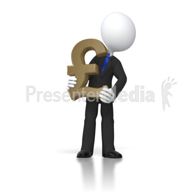 Boss Holding Pound Presentation clipart