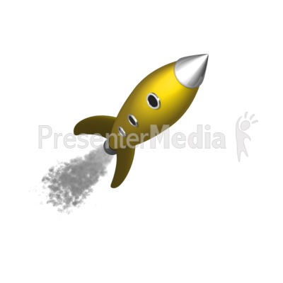 Single Rocket Blasts Off Presentation clipart