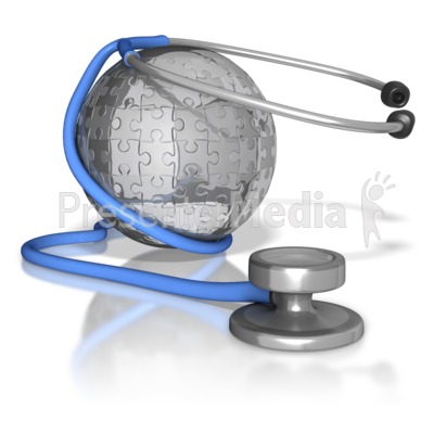 Stethoscope Around Puzzle Globe Presentation clipart