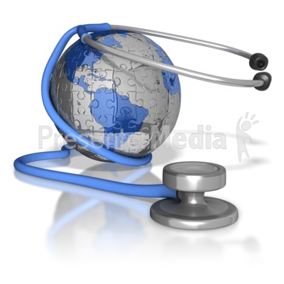 Stethoscope Around Puzzle Earth Presentation clipart