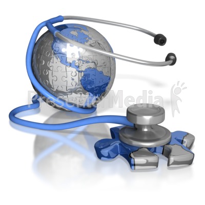 Stethoscope Puzzle Piece Earth America Presentation clipart