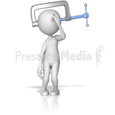 Squeezing Figures Head With Clamp Presentation clipart