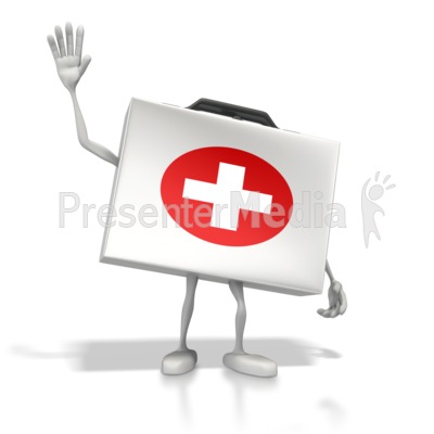 Happy Medical Kit Presentation clipart
