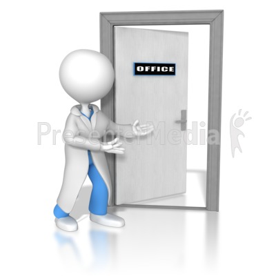 Doctor or Nurse Opening The Door Presentation clipart